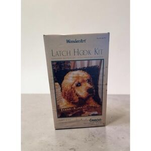 Vintage Wonderart Latch Hook Rug Kit Puppy Love Yellow Lab Dog 4670   Y0051